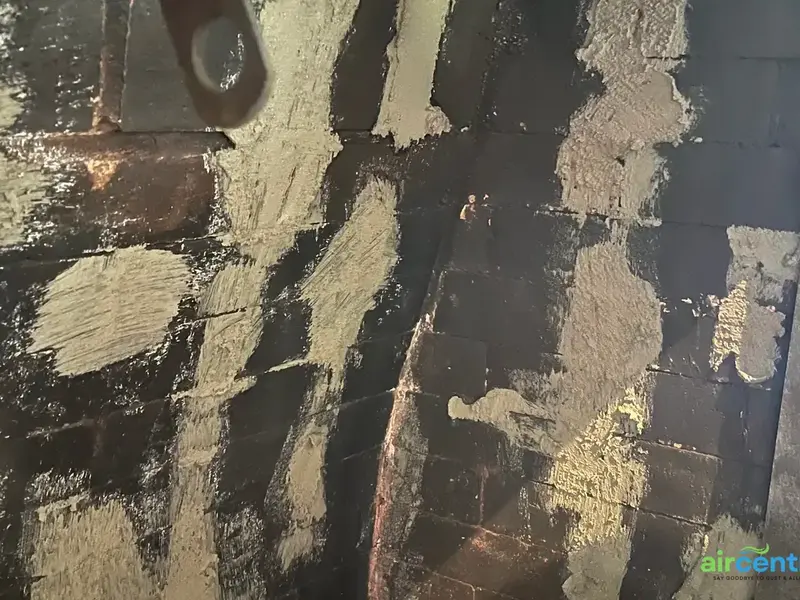 Before chimney sweep & repair - Flue Wall