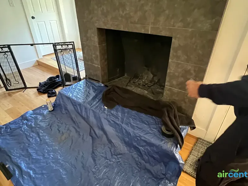 After chimney sweep & repair — Chimney Interior
