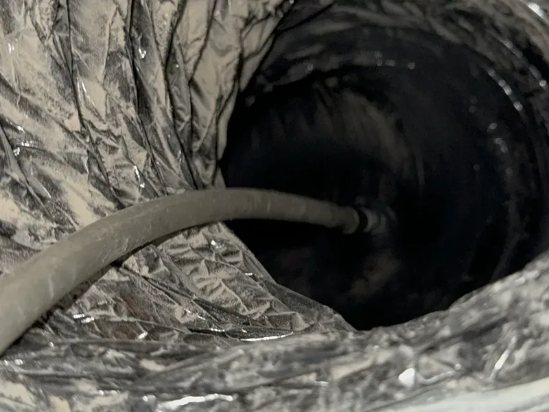 Before air duct cleaning + full inspection — Flex Supply Duct
