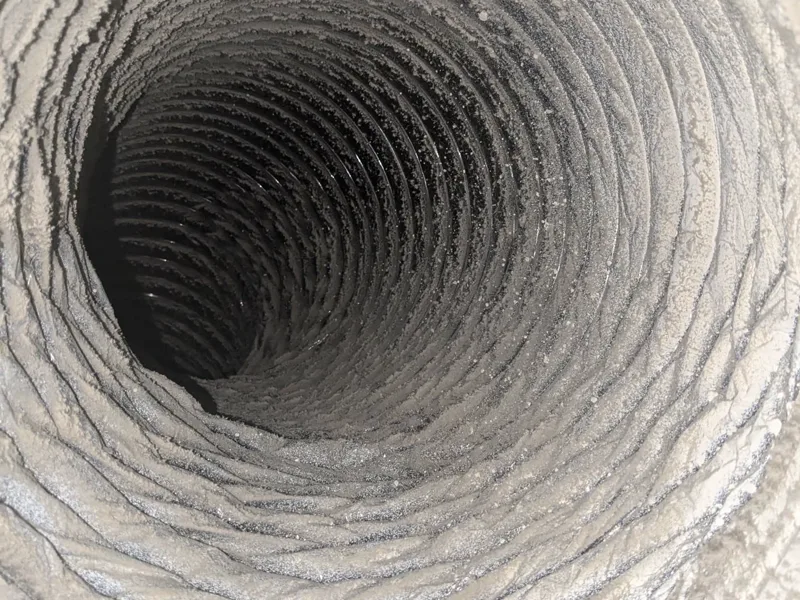 Before air duct cleaning + full inspection — Return Flex Duct