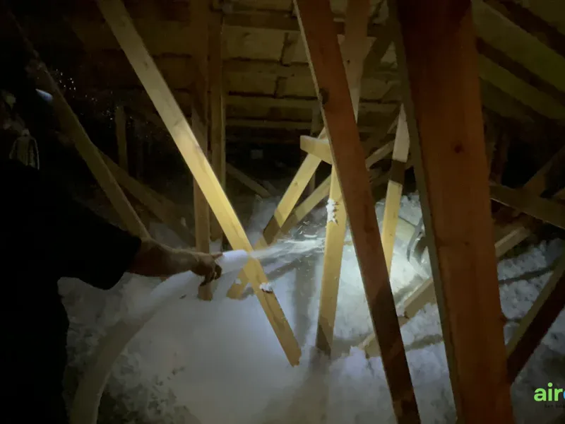 Before attic insulation — Attic Coverage