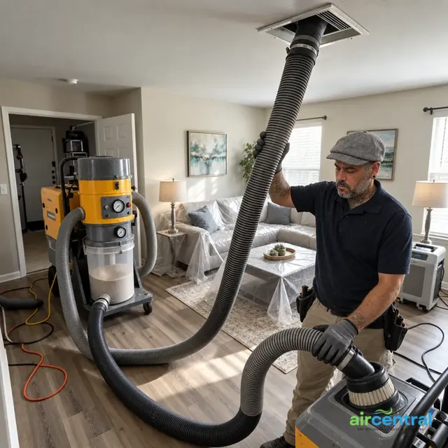 Nessi Ziv of Air Central operating professional air-duct cleaning equipment
