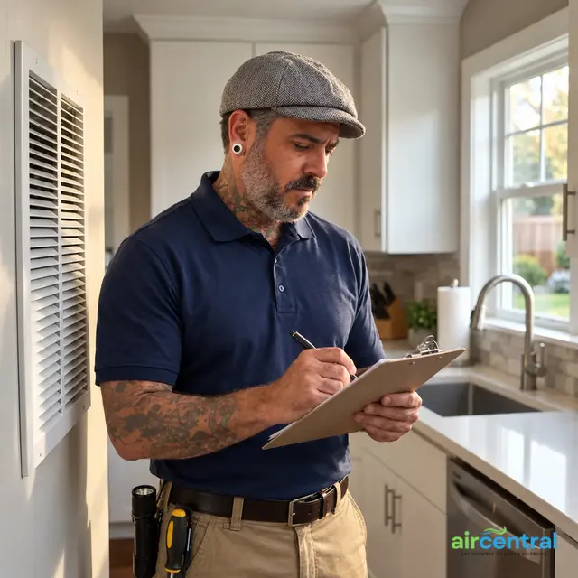 Nessi Ziv of Air Central documenting an air-duct inspection in an Austin-area home