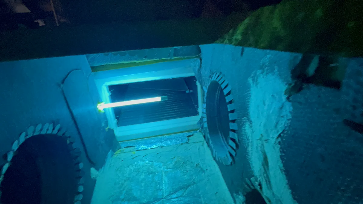 UV-C light system installed inside HVAC air handler unit