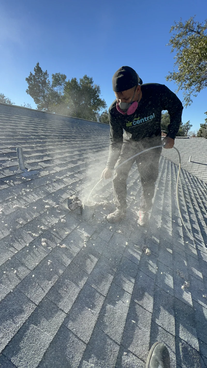 Before and after dryer vent cleaning results by Air Central in Austin